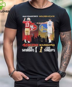 San Francisco 49Ers on Saturdays vs Golden State Warriors on Sundays Purdy and Cury Signatures Shirt