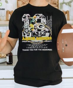 Aaron Rodgers 12 Green Bay Packers 2005 – Present Thank You For The Memories Signature Shirt