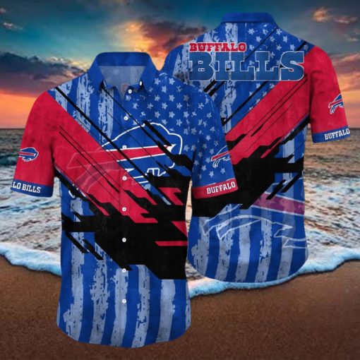 Buffalo Bills Hawaiian Shirt, American Flag Color, Unique Hawaiian Shirt