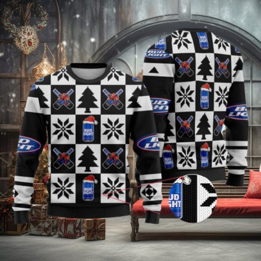 Bud Light Funny Beer Ugly Christmas Sweater Black Gift For Men And Women