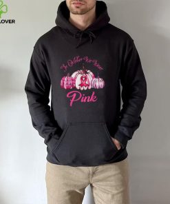 In October We Wear Pink Pumpkin Halloween Breast Cancer Awareness T Shirt