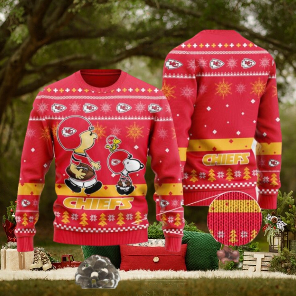 Kansas City Chiefs Funny Charlie Brown Peanuts Snoopy Ugly Christmas Sweater Kansas City Chiefs Funny Charlie Brown Peanuts Snoopy Ugly Christmas Sweater