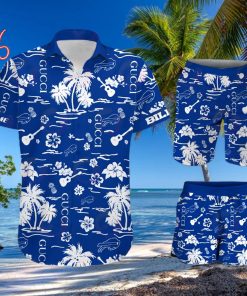 nfl buffalo bills gucci logo pattern hawaiian shirt shorts 1 U9poK
