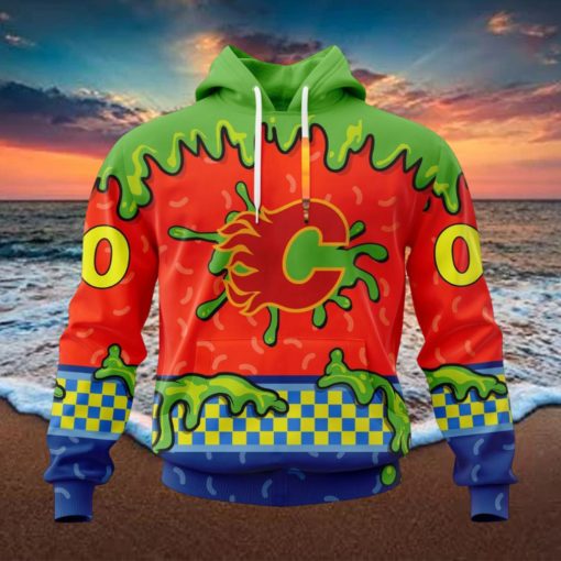 nhl calgary flames special nickelodeon design hoodie 1 Xc2TO