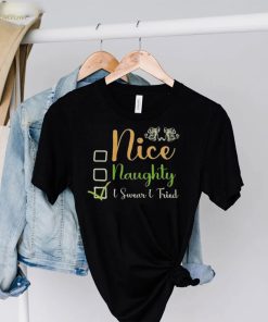 nice naughty I swear I tried Christmas checklist shirt