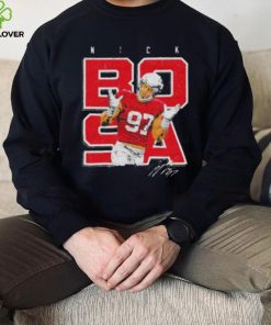 nick Bosa San Francisco 49ers shrugs shirt