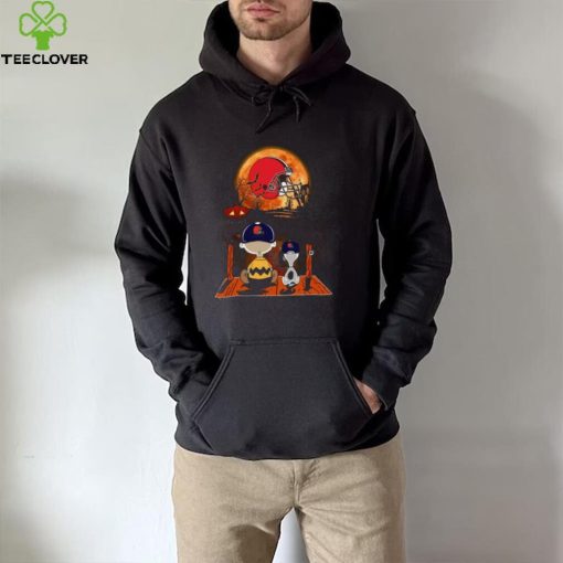 Charlie Brown And Snoopy Watching Cleveland Browns Halloween Cleveland Browns T Shirt