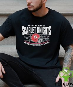 Rutgers Scarlet Knights Red 2023 Bad Boy Mowers Pinstripe Bowl Helmet T Shirt