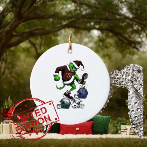 The Grinch Washington Commanders Stomp On NFL Teams Christmas Ornament