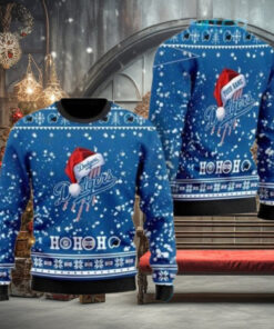 Personalized Dodgers Santa Hat Ugly Christmas Sweater