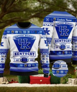 Kentucky Wildcats Logo Custom Name For Football Fans Ugly Christmas Sweater Christmas Gift