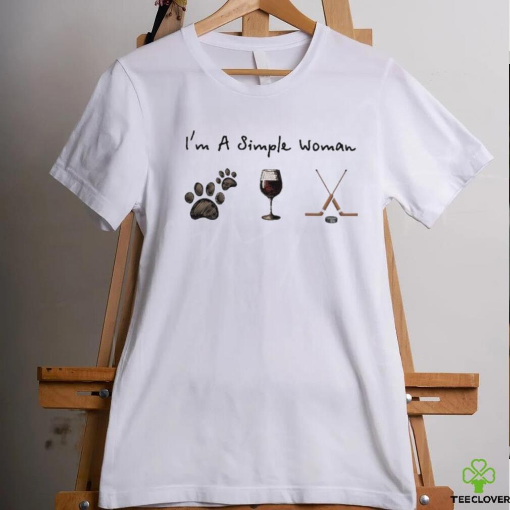 Hockey I’m a simple dog paw wine woman vintage shirt