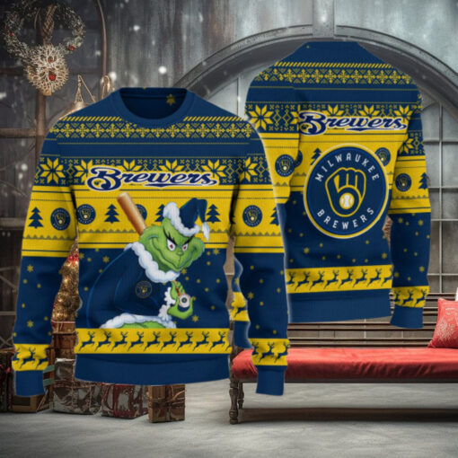 Milwaukee Brewers Grinch Christmas Ugly Sweater