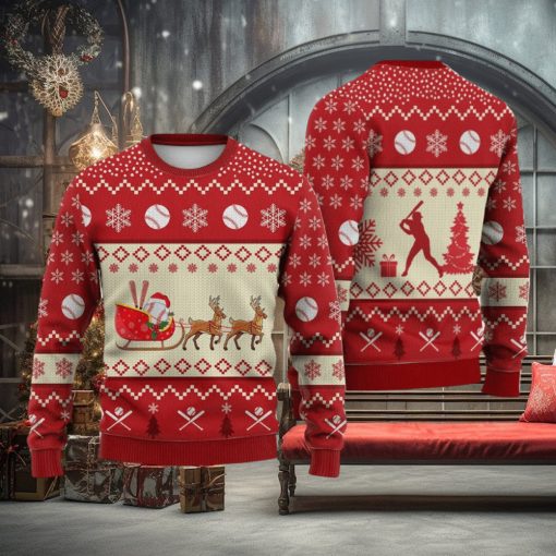 Baseball Reindeer Christmas Sweater Trending For Men And Women Gift Holidays