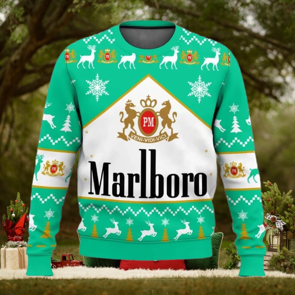 Marlboro Menthol Cigarette Ugly Christmas Sweater Marlboro Menthol Cigarette Ugly Christmas Sweater