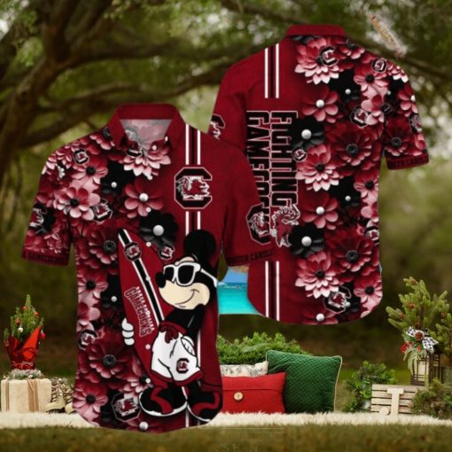 South Carolina Gamecocks Hawaiian Shirt Mickey Love Surfing Trending Summer Gift