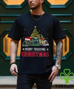 Merry Trucking Christmas Three Truck Wearing Hat Classic T Shirt
