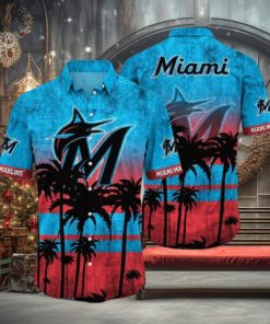 Miami Marlins MLB Logo Coconut Tropical Hawaiian Shirt Beach Gift For Fans