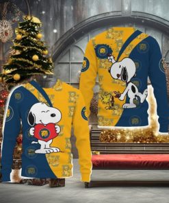 on Bobcats Snoopy Cute Heart American Sports Team Funny 3D Sweater For Men And Women Gift Christmas