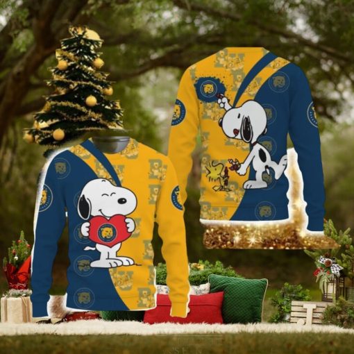 on Bobcats Snoopy Cute Heart American Sports Team Funny 3D Sweater For Men And Women Gift Christmas