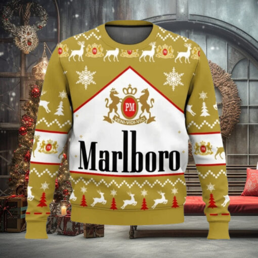 Marlboro Gold Cigarette Ugly Christmas Sweater