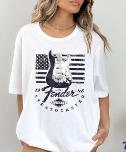 Guitar X The Original Fender Stratocaster American flag logo shirt