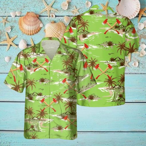 AWESOME FIREFIGHTER AOP POCKET HAWAIIAN SHIRT