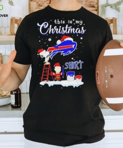 peanuts Snoopy And Charlie Brown Wall Paint Buffalo Bills This Is My Christmas Shirt