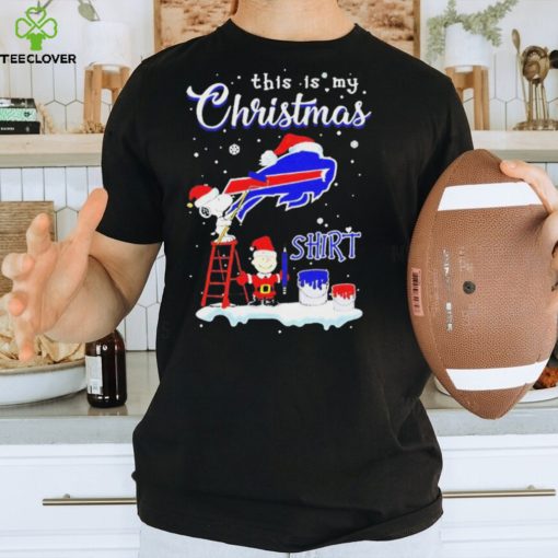 peanuts Snoopy And Charlie Brown Wall Paint Buffalo Bills This Is My Christmas Shirt