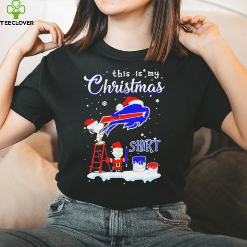 peanuts Snoopy And Charlie Brown Wall Paint Buffalo Bills This Is My Christmas Shirt