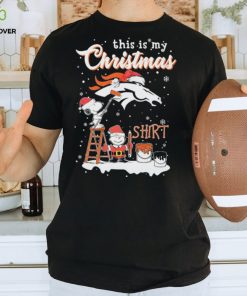 peanuts Snoopy And Charlie Brown Wall Paint Denver Broncos This Is My Christmas Shirt