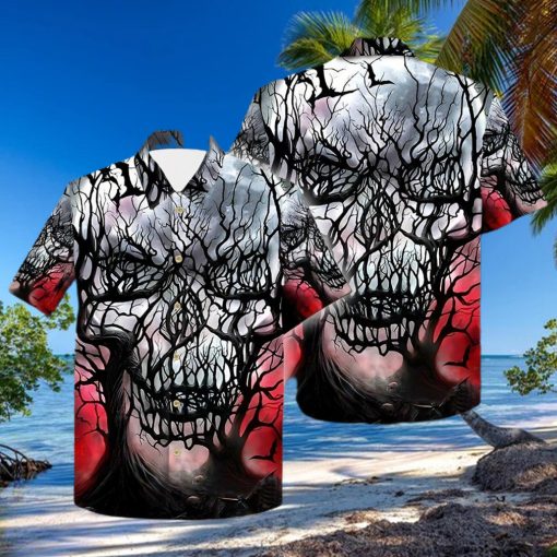 Buy Skull Branches Hollow Night 3d All Over Hawaiian Shirt