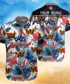 personalized Washington Commanders Tropical Bloom Hawaiian Shirt