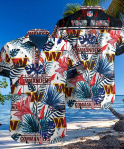 personalized Washington Commanders Tropical Bloom Hawaiian Shirt