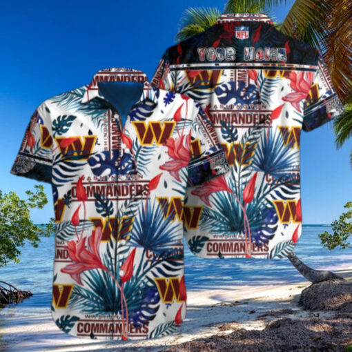 personalized Washington Commanders Tropical Bloom Hawaiian Shirt