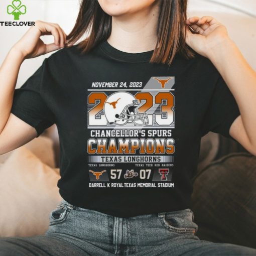 November 24, 2023 Chancellor’s Spurs Champions Texas Longhorns 57 – 07 Texas Tech Red Raiders Darrell K Royal Texas Memorial Stadium T Shirt