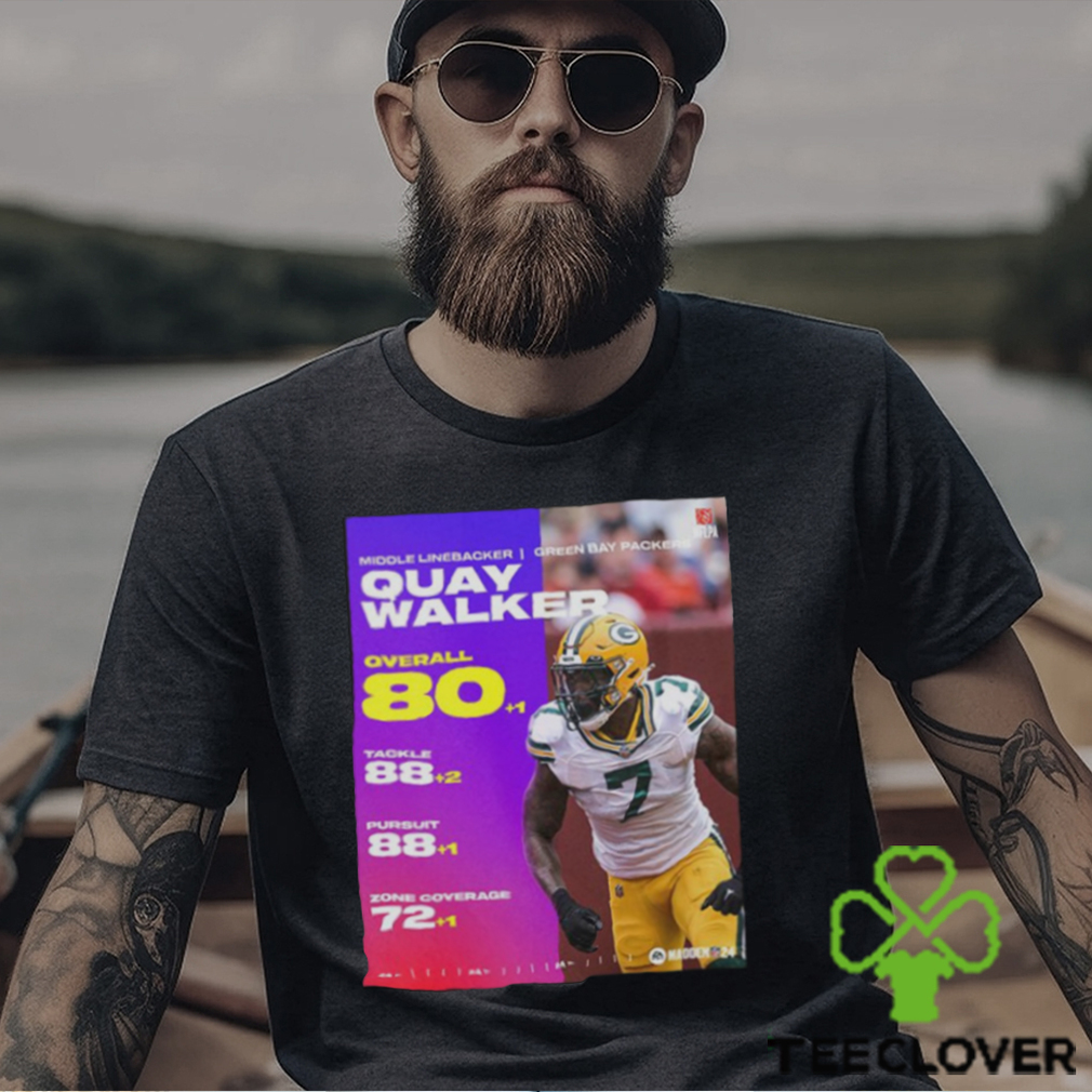 Official middle Linebacker Green Bay Packers Quay Walker Overall 80 Points  NFL Madden 24 Home Decor Poster Canvas Shirt, hoodie, sweater, long sleeve  and tank top