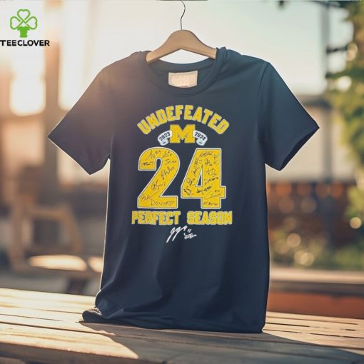 Michigan Wolverines 2023 2024 Undefeated 24 Perfect Season Signatures Unique T Shirt