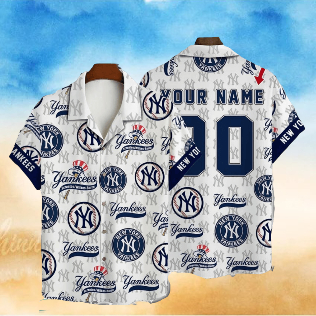 NewYork Yankees MLB Custom Name And Number Summer 3D Hawaiian Shirt NewYork Yankees MLB Custom Name And Number Summer 3D Hawaiian Shirt