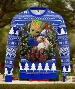 NFL New York Mets Groot Hug Christmas Ugly Sweater