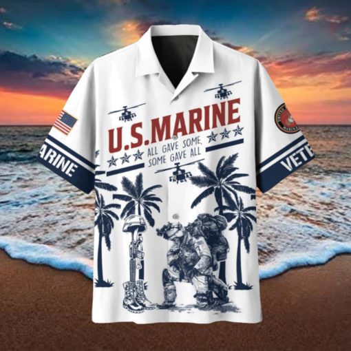 All Gave Some Some Gave All Floral US Marine Corps Hawaiian Shirt