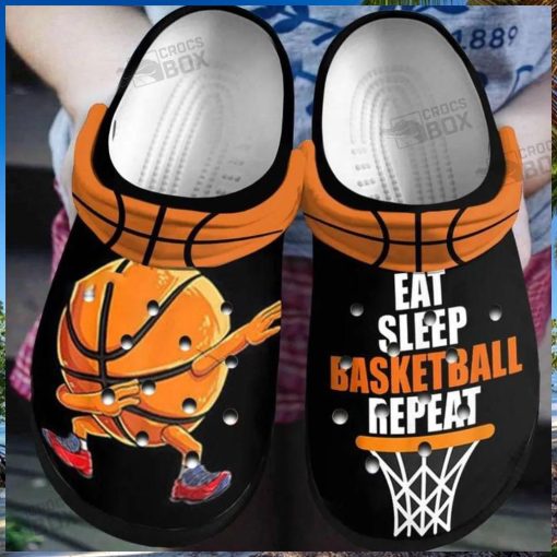 Funny Eat Sleep Basketball Repeat Crocs Shoes