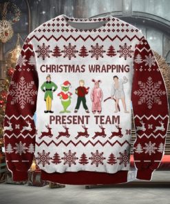 Christmas Wrapping Present Team Muppet Home Alone Elf Grinch Knitted 3D Sweater For Christmas