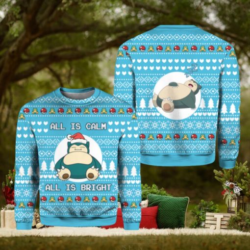 All is calm all bright snorlax Christmas sweater