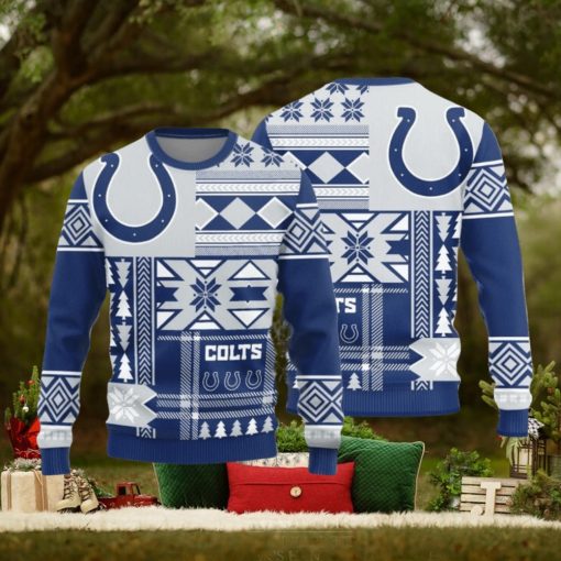 Indianapolis Colts Christmas Snowflakes Pattern New Style Knitted Sweater