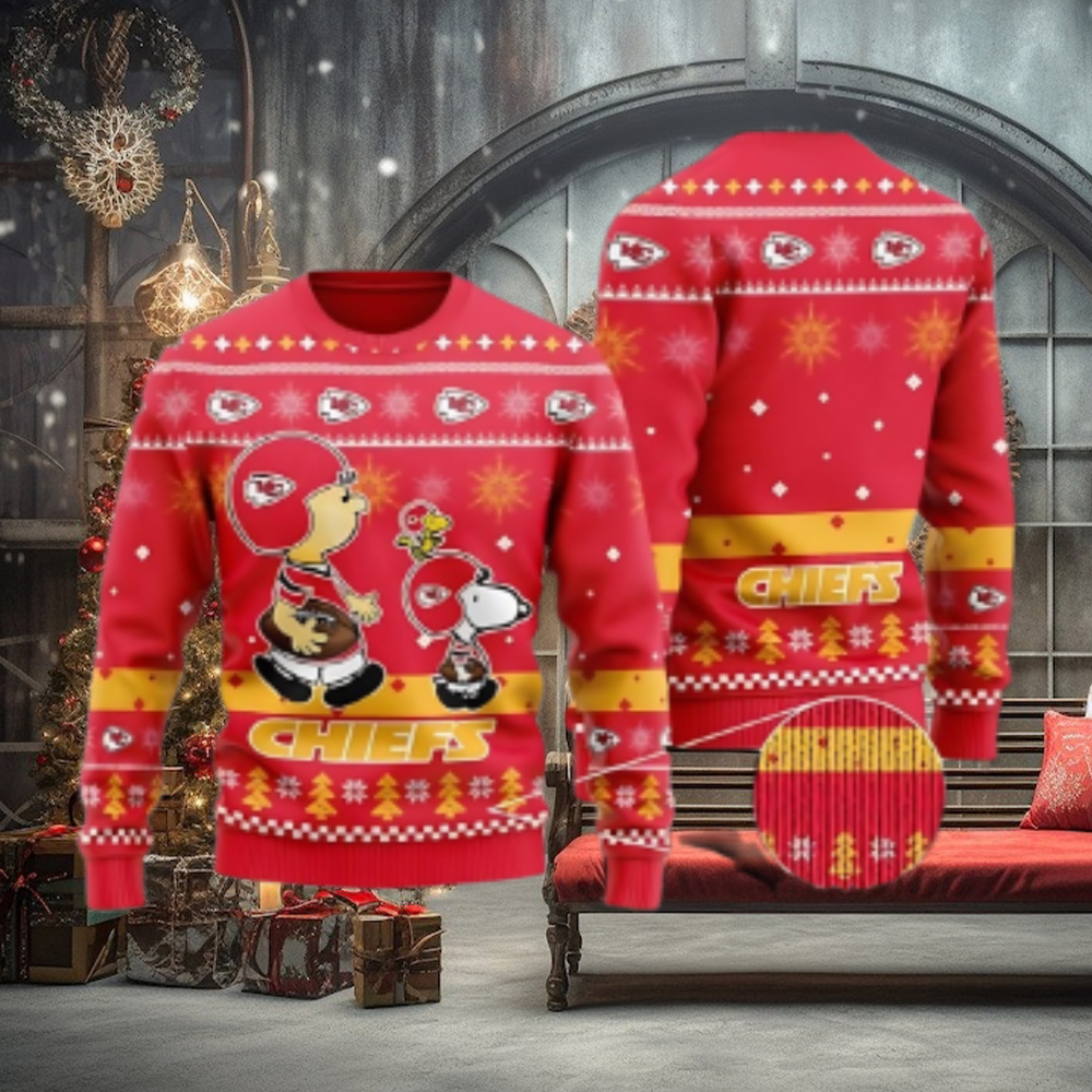 Kansas City Chiefs Funny Charlie Brown Peanuts Snoopy Ugly Christmas Sweater Kansas City Chiefs Funny Charlie Brown Peanuts Snoopy Ugly Christmas Sweater