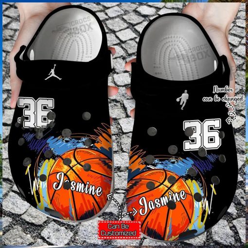 Custom Number Basketball Colorful Crocs