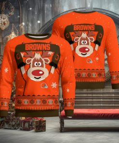 Cleveland Browns Cute Reindeer Ugly Christmas Sweater Christmas Party Gift