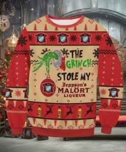 Grinch Stole Malort Christmas Ugly Sweater Gift For Men And Women