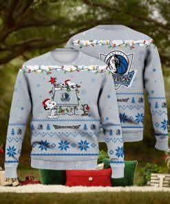 Dallas Mavericks Snoopy Christmas Light Woodstock Snoopy Ugly Christmas Sweater 3D Printed Men And Women Holiday Gift